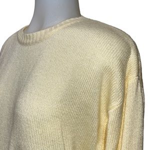 Vintage Carson Pirie Scott Acrylic Crewneck Sweater sz M Pale Yellow